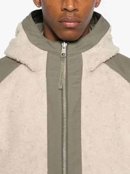 Geacă Canada Goose din fleece cu glugă bej