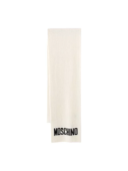 Moschino szalik z wełną beżowa