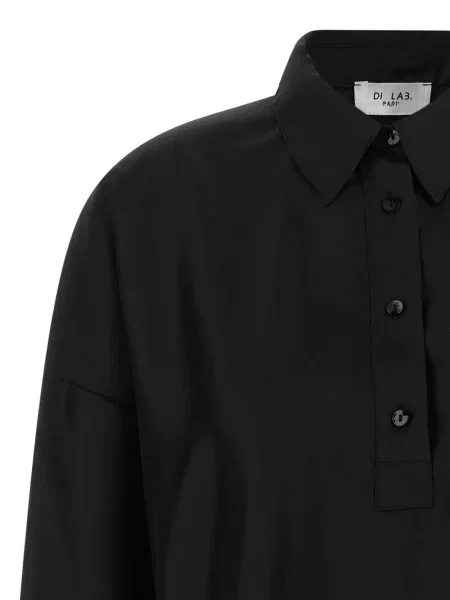 Tricou polo Di.la3 Pari' de mătase negru