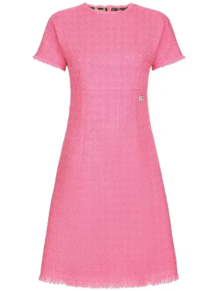 Rochie mini Dolce & Gabbana din tweed scurtă roz