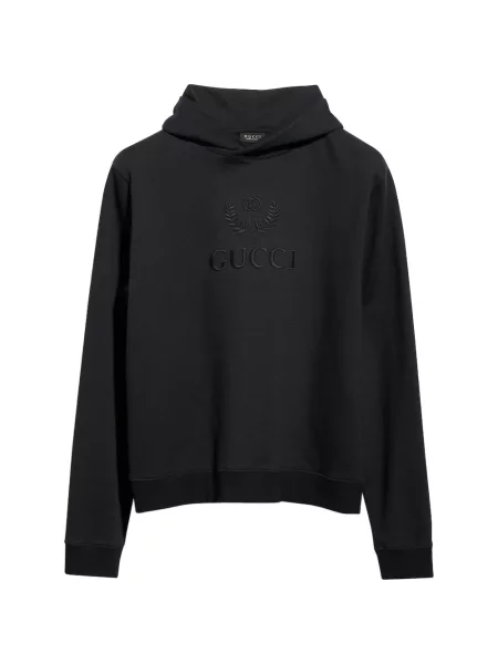 Hanorac Gucci cu broderie din cașmir negru