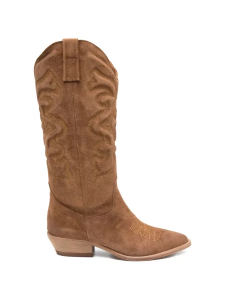 Cizme de cowboy Julie Dee cu broderie cowboy maro