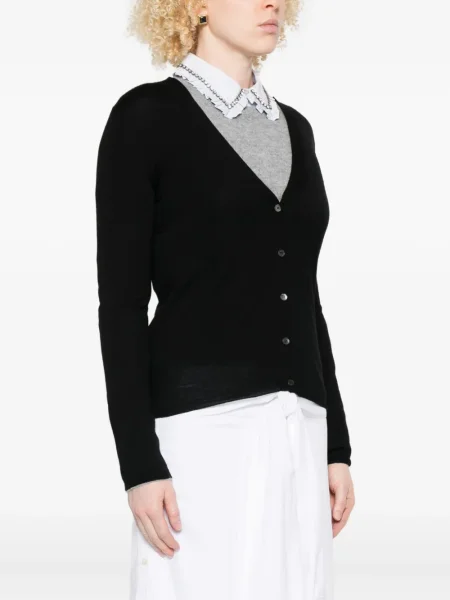 Cardigan Miu Miu cu decolteu în V negru