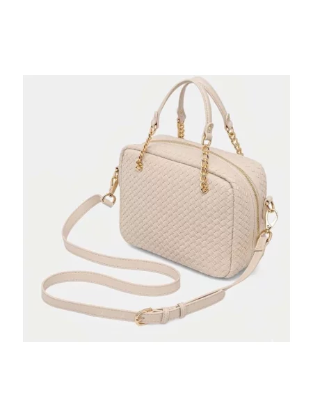 Crossbody kabelka Valentino z ekologickej kože béžová
