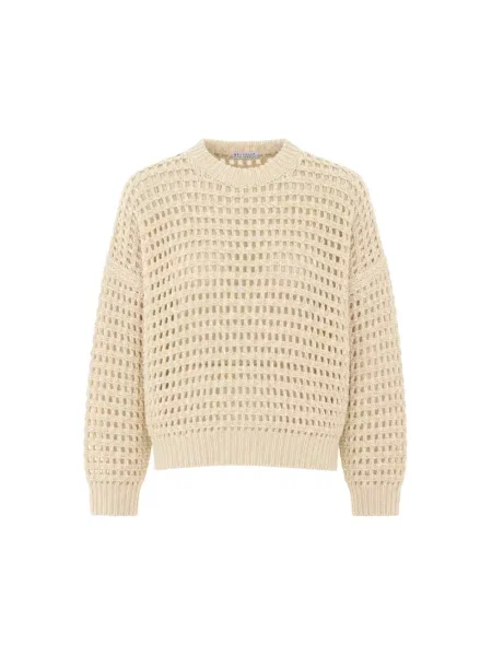 Dzianinowy sweter Brunello Cucinelli beżowy
