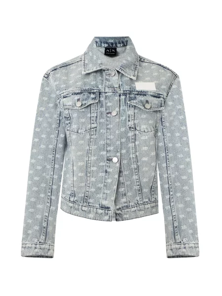 ARMANI EXCHANGE Geacă de primăvară-toamnă albastru deschis / murdar alb