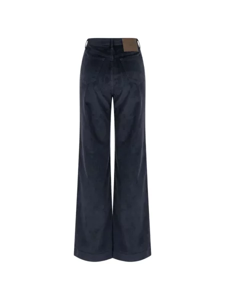 Pantaloni Cruna de catifea cord albastru