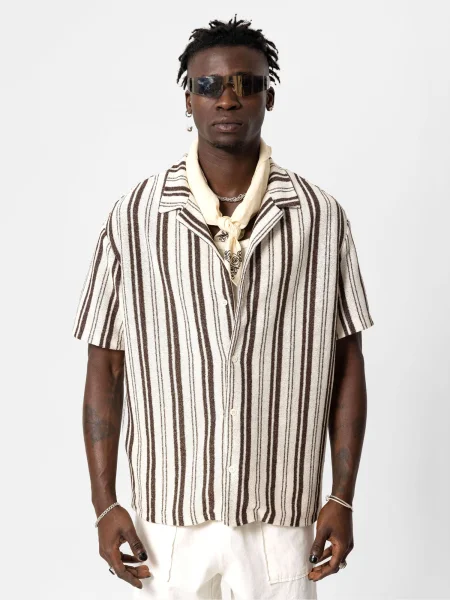 VAMOS CLO Košile krémová hnědá