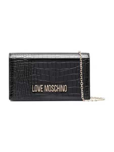 Kopertówka Love Moschino z nadrukiem zwierzęcym czarna