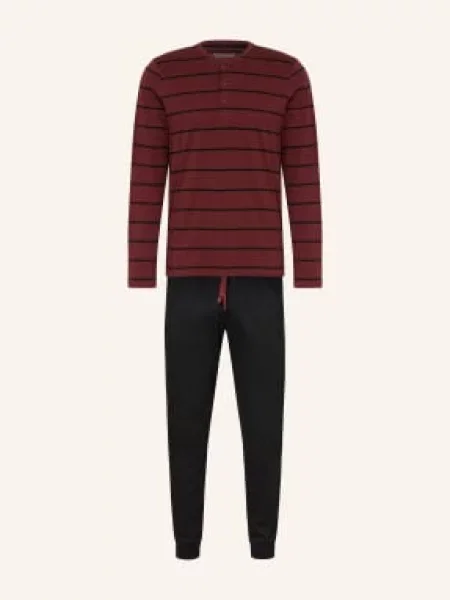Schiesser Piżama Casual Nightwear rot czarna