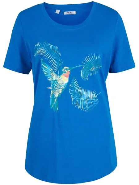 T-shirt z czystej bawełny organicznej niebieska