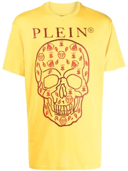 Tricou Philipp Plein cu imagine galben