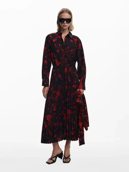 Desigual Rochie tip bluză roșu / roşu închis negru