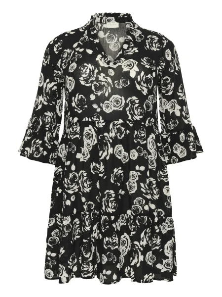 KAFFE CURVE Rochie KCEdina negru / natural alb