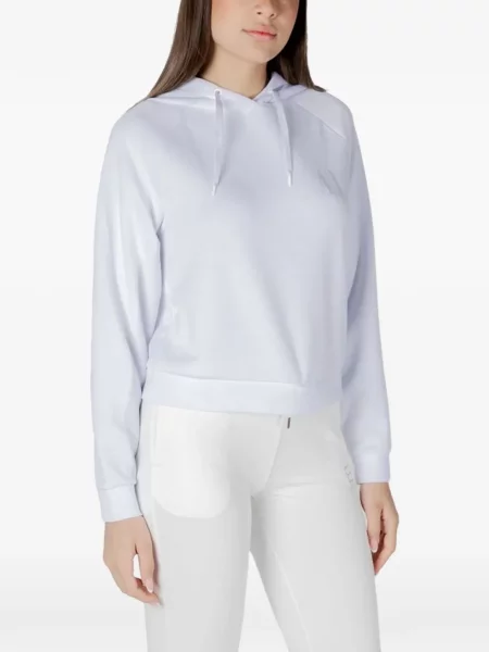 Hanorac cu glugă Armani Exchange cu imagine alb