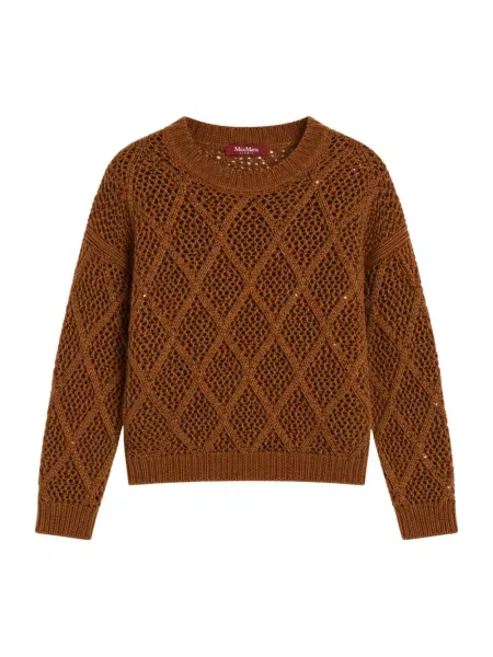 Sweter Max Mara Studio wełniany brązowy