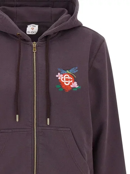 Hoodie Casablanca με κέντημα μωβ
