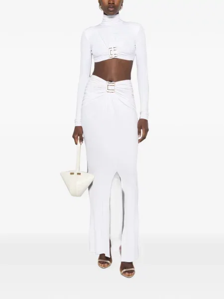 Decupat top Elisabetta Franchi cu autograf alb