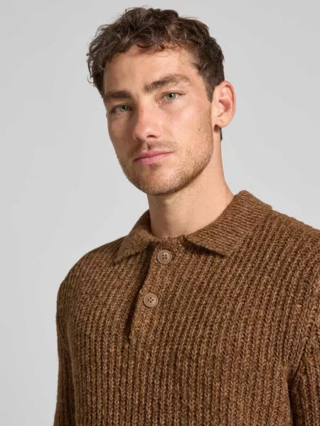 Sweter z dzianiny z kołnierzykiem typu kent Jake*s Studio Men