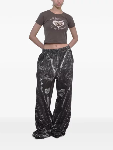 Pantaloni Vivamus cu imagine alergare negru