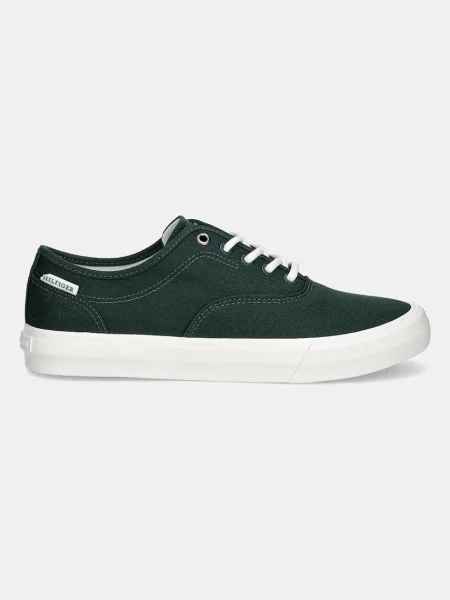 Tommy Hilfiger Πάνινα παπούτσια TH HI VULC LOW OXFORD TWILL πράσινο