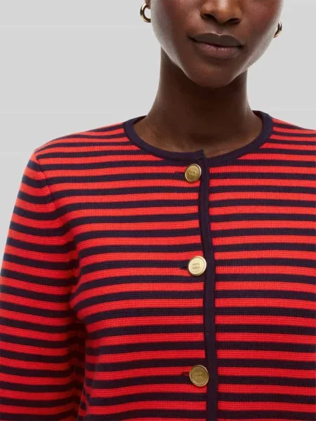 Kardigan rozpinany o pudełkowym kroju z czystej bawełny Tommy Hilfiger granatowy
