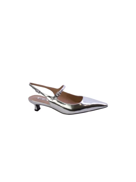Czółenka Bibi Lou skórzana na wysokim obcasie szara