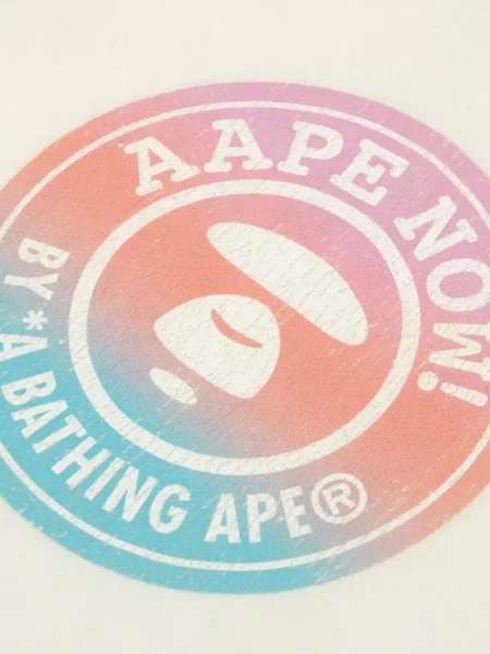 Hanorac cu glugă Aape By A Bathing Ape cu imagine alb