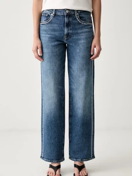 7 FOR ALL MANKIND blugi straight pentru femei albastru