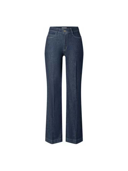 Jeansy z 5 o kroju wide fit Mac niebieskie