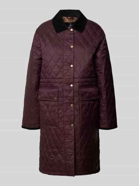 Płaszcz pikowany o kroju regular fit z zatrzaskami Barbour