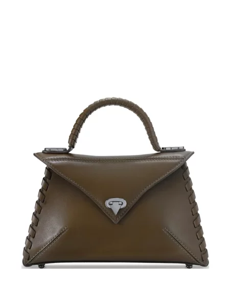 Geantă shopper Tyler Ellis din piele verde