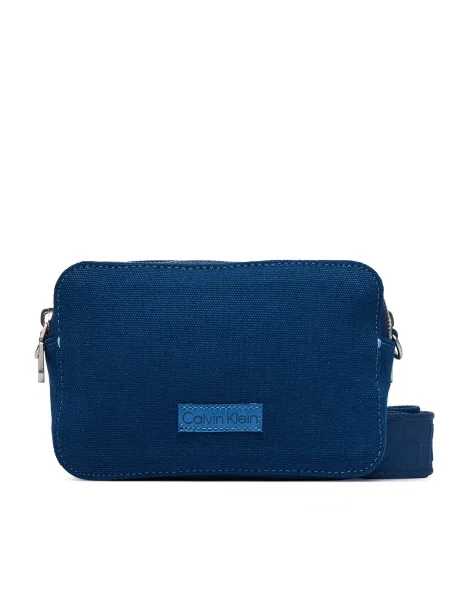 Calvin Klein Geantă Webbing Strap Canvas Camera Bag albastru