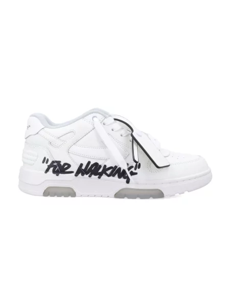 Sneakersy Off-white skórzane biznesowe trekkingowe białe