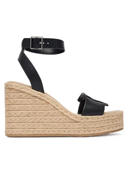 Calvin Klein Espadrile Wedge Espad 70 Embl Lth črna