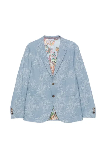 Sacou Etro cu imagine cu model paisley albastru