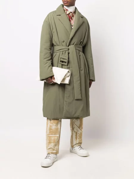 Zateplený dvouřadý kabát Off-white bílý