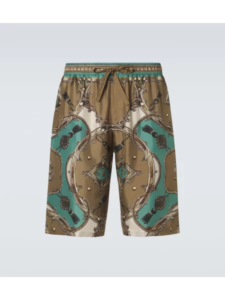 Pantaloni scurți Dolce&gabbana de mătase cu imagine