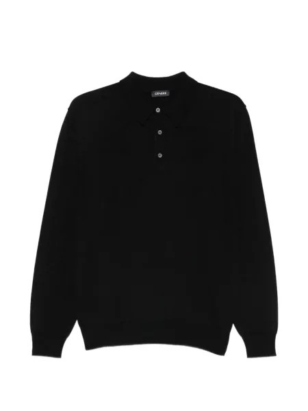 Lung tricou polo Cenere Gb negru