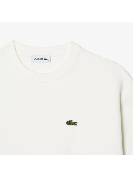 Lacoste Sweter Moss Stitch biały