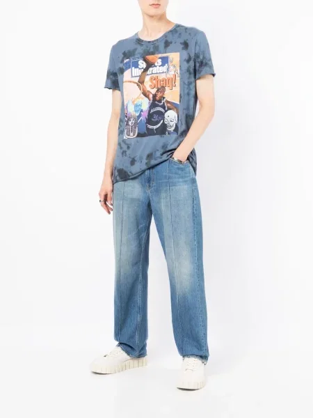 Raštuotas tie-dye marškinėliai Alchemist mėlyna