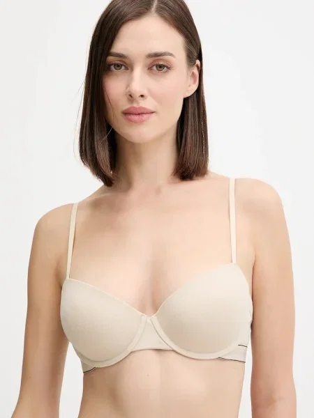 Сутиен Calvin Klein Underwear с меланжов десен бежово