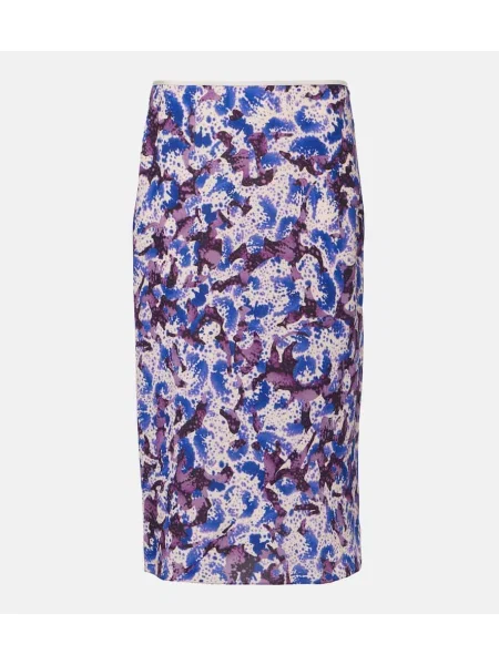 Osłona spódnica ołówkowa Dries Van Noten w kwiatki fioletowa