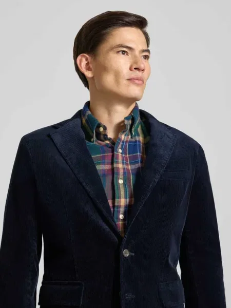 Marynarka w sztruksowym wyglądzie krój regular fit Polo Ralph Lauren granatowa