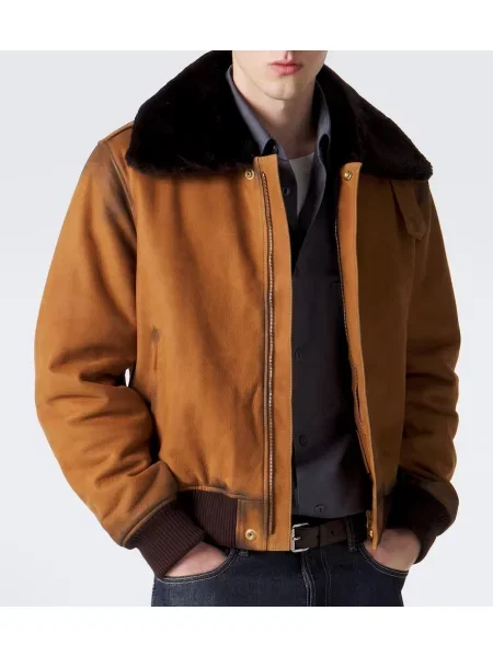 Odinė striukė Acne Studios ruda
