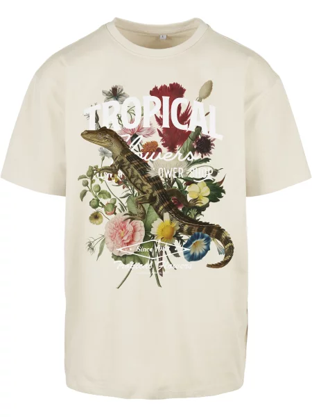 Mister Tee Tricou Tropical verde / roz / roșu merlot alb