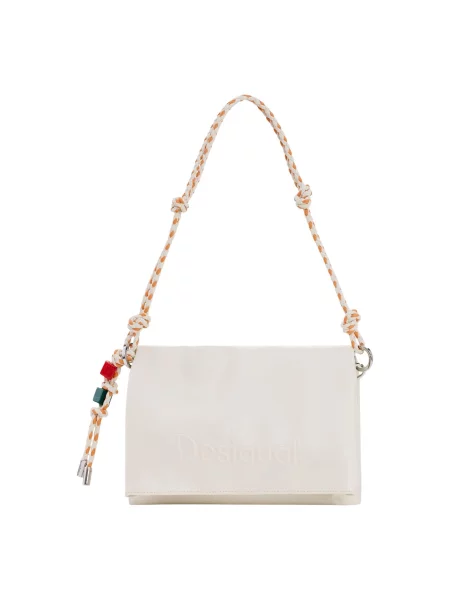 Geanta crossbody Desigual cu autograf bej