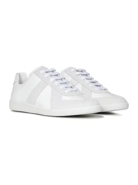 Sneakersy Maison Margiela zamszowe wiązane białe