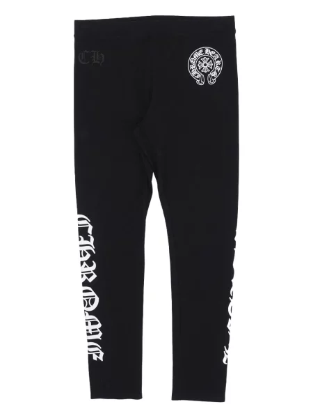 Leggings Chrome Hearts cu imagine cu motiv cu inimi negru