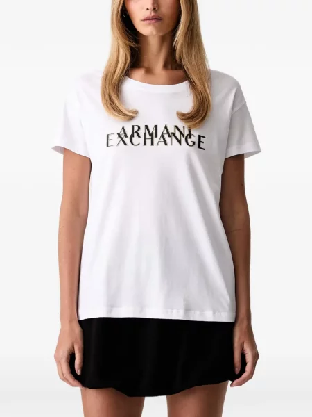Tricou Armani Exchange cu imagine alb